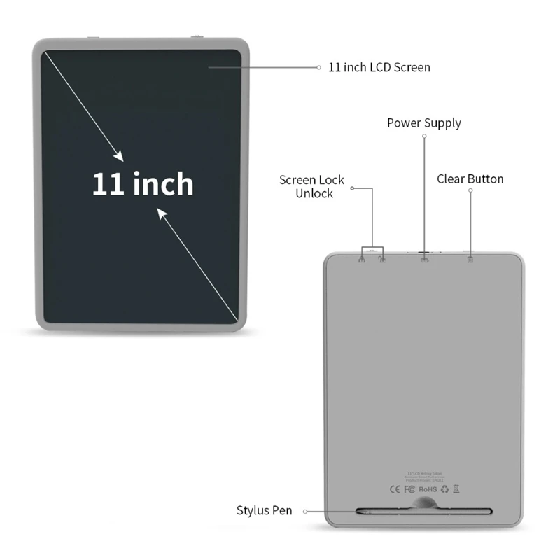 11 Polegadas LCD a Cores de Tela de Tablet de Desenho de Reutilização para a Negociação do Negócio Notas de Cálculos de Desenho Tablettes Tactiles Imagem 3
