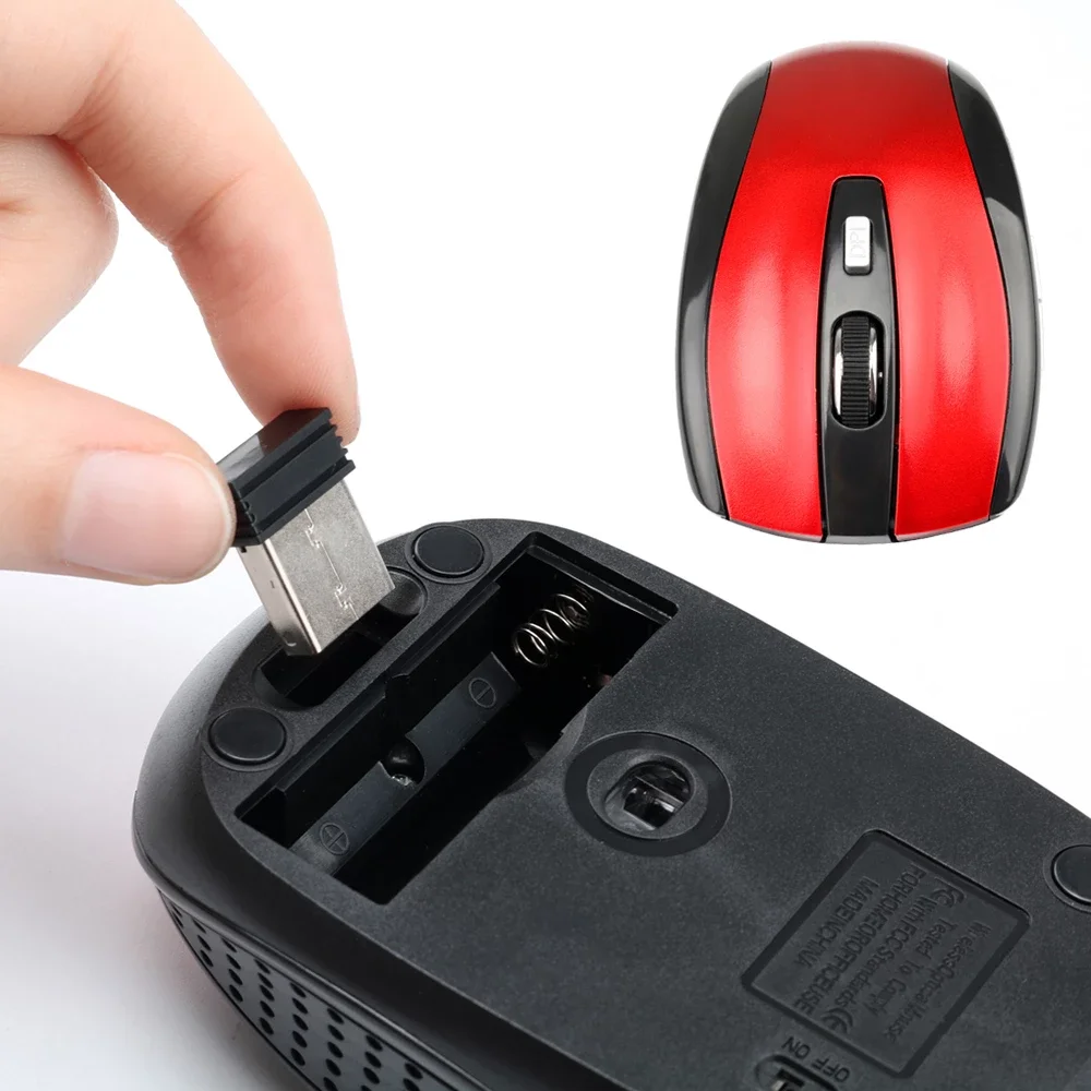 2.4 GHz Wireless Mouse Ajustável DPI 6 Botões do Mouse Optical Gaming Mouse Gamer Mouses sem Fio com Receptor USB para PC Computador Imagem 3