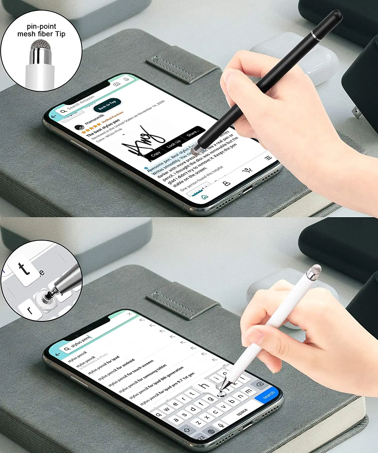 Caneta Stylus Para Iphone, Android Tablet Caneta Lápis de Desenho 2em1 Tela Capacitiva Touch Pen Telemóvel Smart Pen Acessório Imagem 5