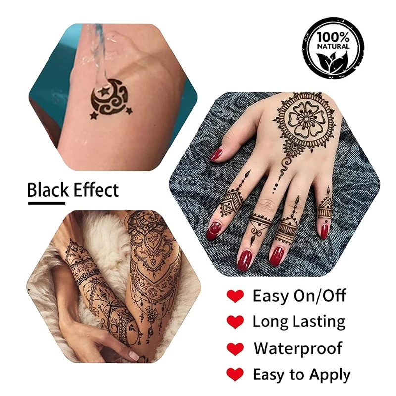 DIY Tatuagens Ferramentas Kit Completo 5 Garrafas Temporário de 3 Cores, com 78 Pcs Estênceis Freehand de Tinta para Artistas Fake Tattoos Imagem 4