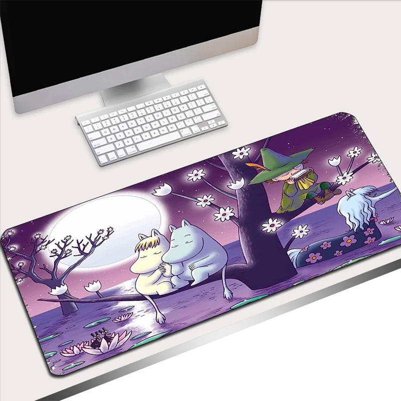 Kawaii Mousepad Xxl Bonito Acessórios Para Pc Hipopótamo Moomines Mouse Pad Gamer Anime Almofadas Grande Tapete Estendido Secretária Tapete De Jogos Deskmat Imagem 2