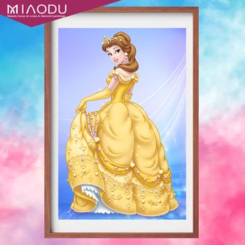 Disney Belle Princesa Diamante Pintura a bela e A Fera Mosaico, Bordado de Cruz Ctitch Kits de Imagem De Strass Casa de Arte 1