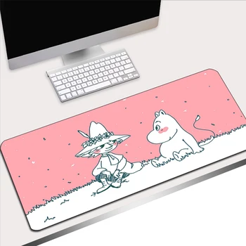 Kawaii Mousepad Xxl Bonito Acessórios Para Pc Hipopótamo Moomines Mouse Pad Gamer Anime Almofadas Grande Tapete Estendido Secretária Tapete De Jogos Deskmat