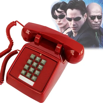 Retro Telefone Fixo Antiga decoração Antigo Telefone fixo Office Home Hotel filme preto branco vermelho telefono fijo