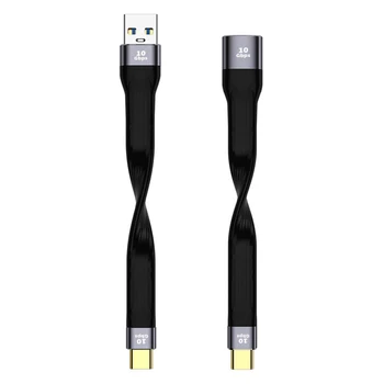 USB Macho/Fêmea Tipo C USB3.1 Cabo Curto Flexível, Rápido Carregamento do Cabo de Telefone Android Carregador de Dados de 10 gbps, Suporte de Fio de PD QC4