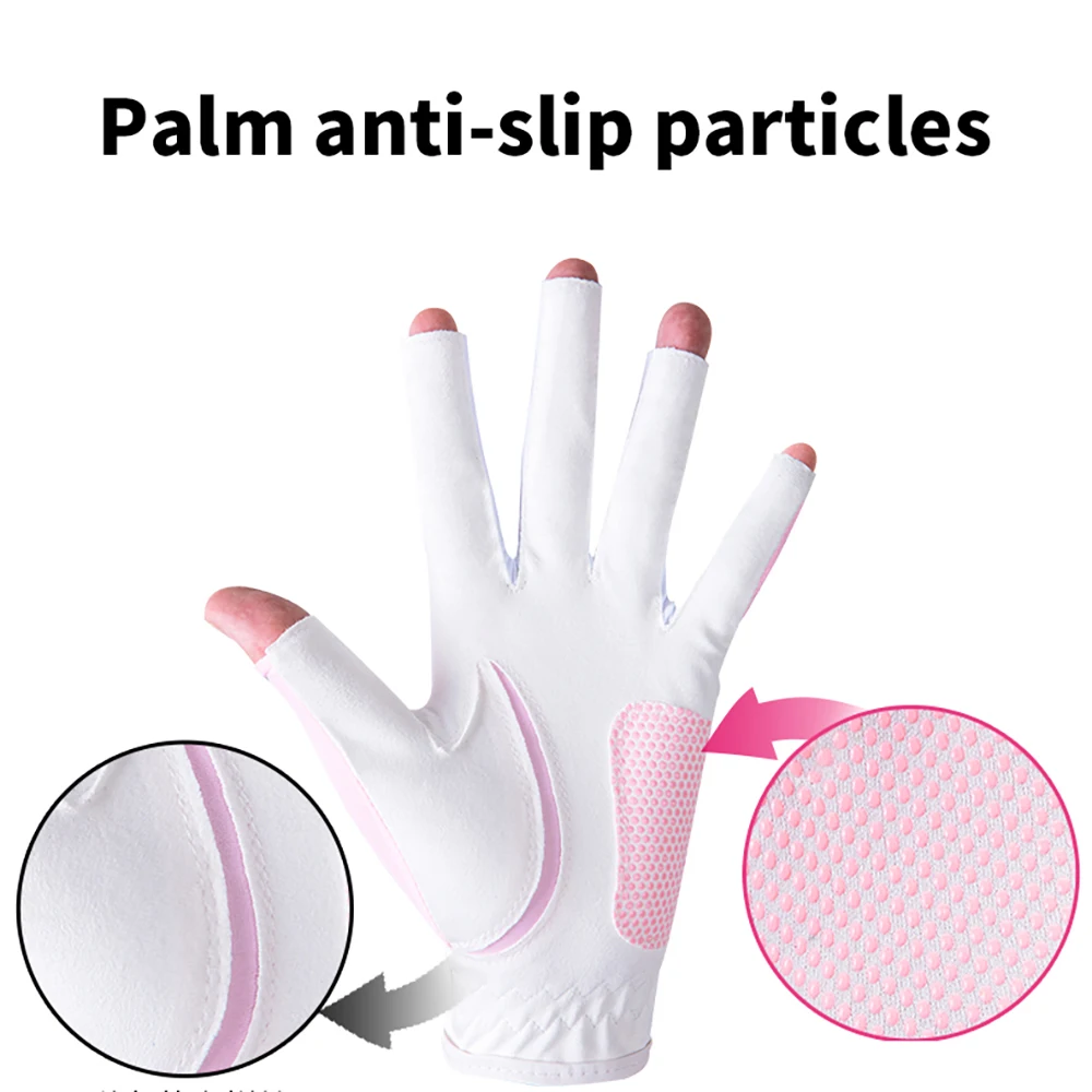 1 Par de Golfe sem dedos de Silicone de Partículas Não-Luvas de deslizamento para a Esquerda E a Mão Direita Respirável Luvas Para Mulheres Imagem 3