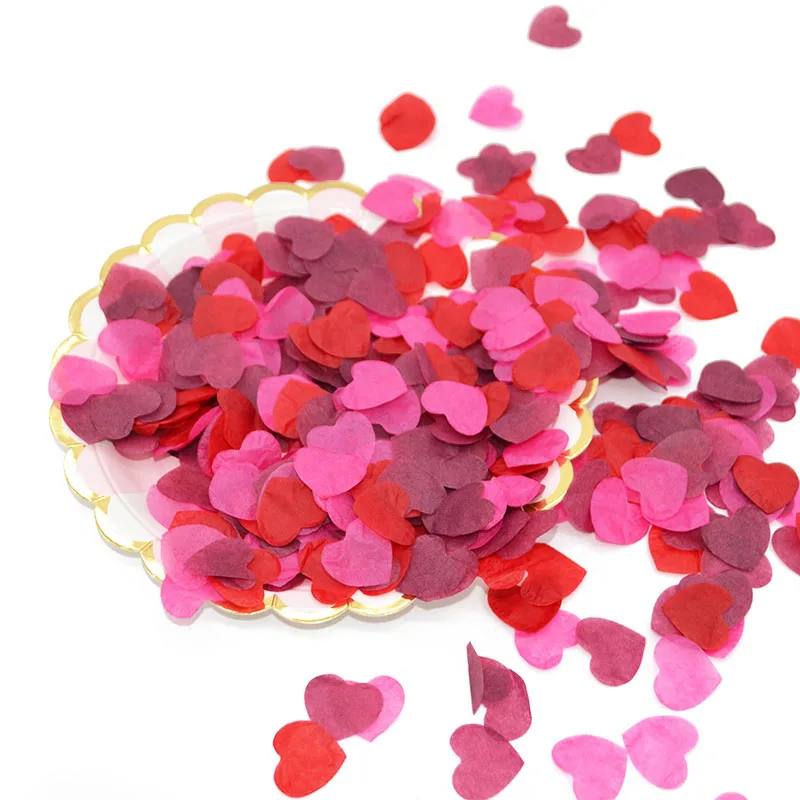 1000pcs/saco Multicolor Coração confetes de casamento, decoração de balões, enchimento de papel confete partido Jogando Suprimentos de chá de bebê decoração de mesa Imagem 2
