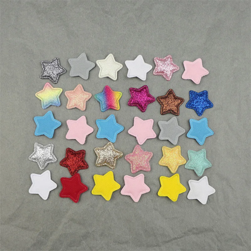 100Pcs 26mm de Brilho de Estrelas de Couro Acolchoado Apliques de Patches de DIY Lenço de Brinquedo, Roupas de Decoração Artesanais de Materiais de Arcos e Acessórios para o Cabelo Imagem 3