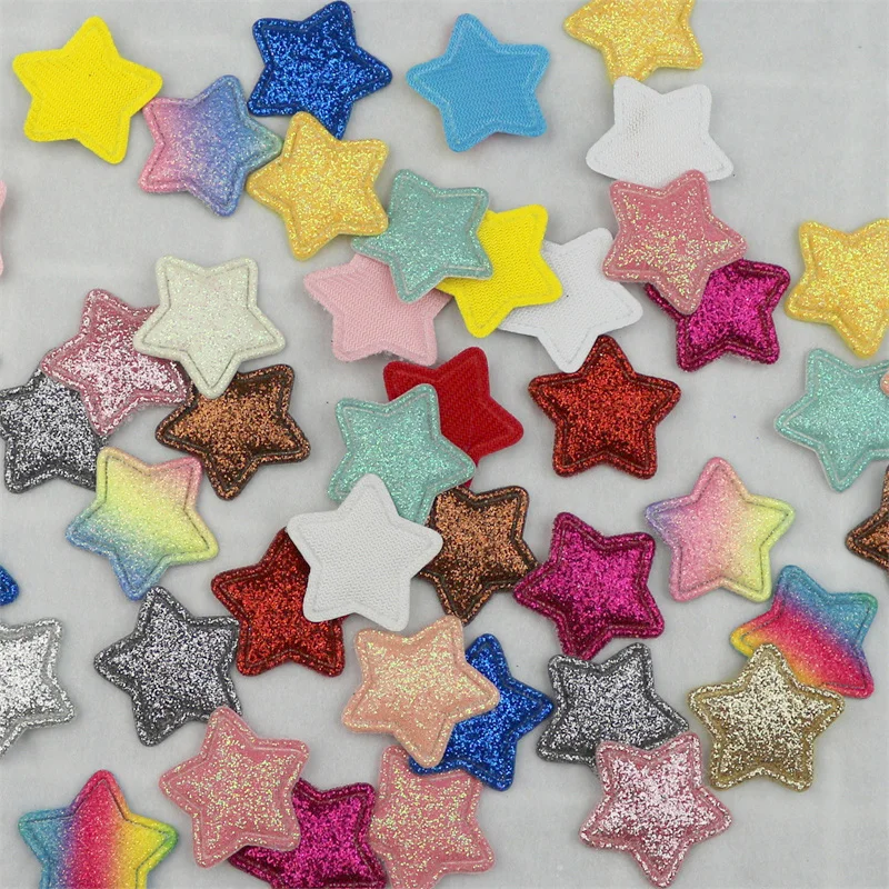 100Pcs 26mm de Brilho de Estrelas de Couro Acolchoado Apliques de Patches de DIY Lenço de Brinquedo, Roupas de Decoração Artesanais de Materiais de Arcos e Acessórios para o Cabelo Imagem 5