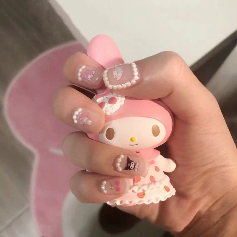 10Pcs/Set Kawaii Kirby Diy Nail Art e Acessórios Sanrioed Kitty Cinnamoroll Melodia Jóias Linabell Bonito Manicure Resina Adesivos Imagem 3