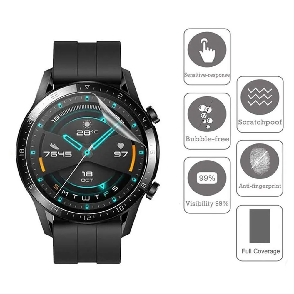 12PCS Para Huawei Assistir GT 3 Protetor de Tela Curvo Completo de Hidrogel Suave Filme Smart Watch GT3 42mm 46mm Películas de Protecção Não de Vidro Imagem 1