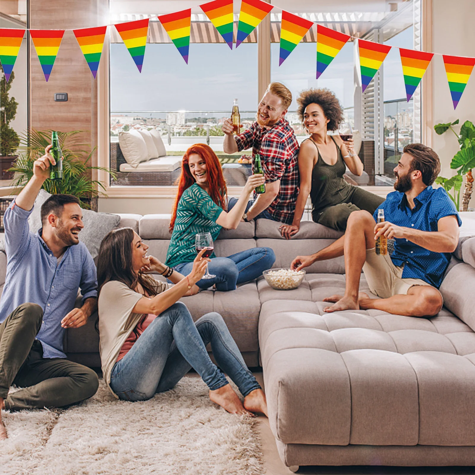 15/30Pcs do Orgulho Gay de Seqüência de caracteres Bandeiras do arco-íris Triangular Bandeira Pennant Banner Para LGBT Lésbicas, Gays Transexuais Celebração Imagem 1