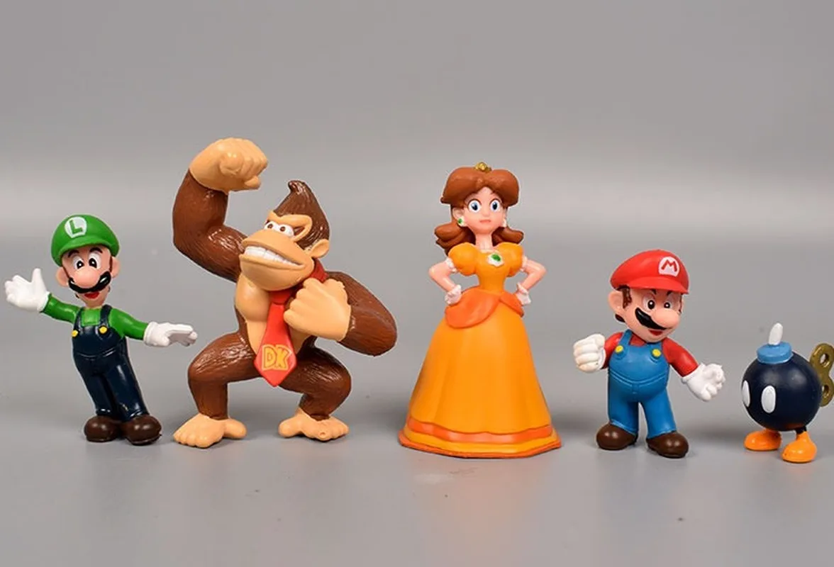 18pcs/set Super Mario Bros Figuras de Ação do Anime Modelo Boneca Luigi, Yoshi, Bowser PVC Coleção de Enfeites de Brinquedos para as Crianças Terno Presentes Imagem 1