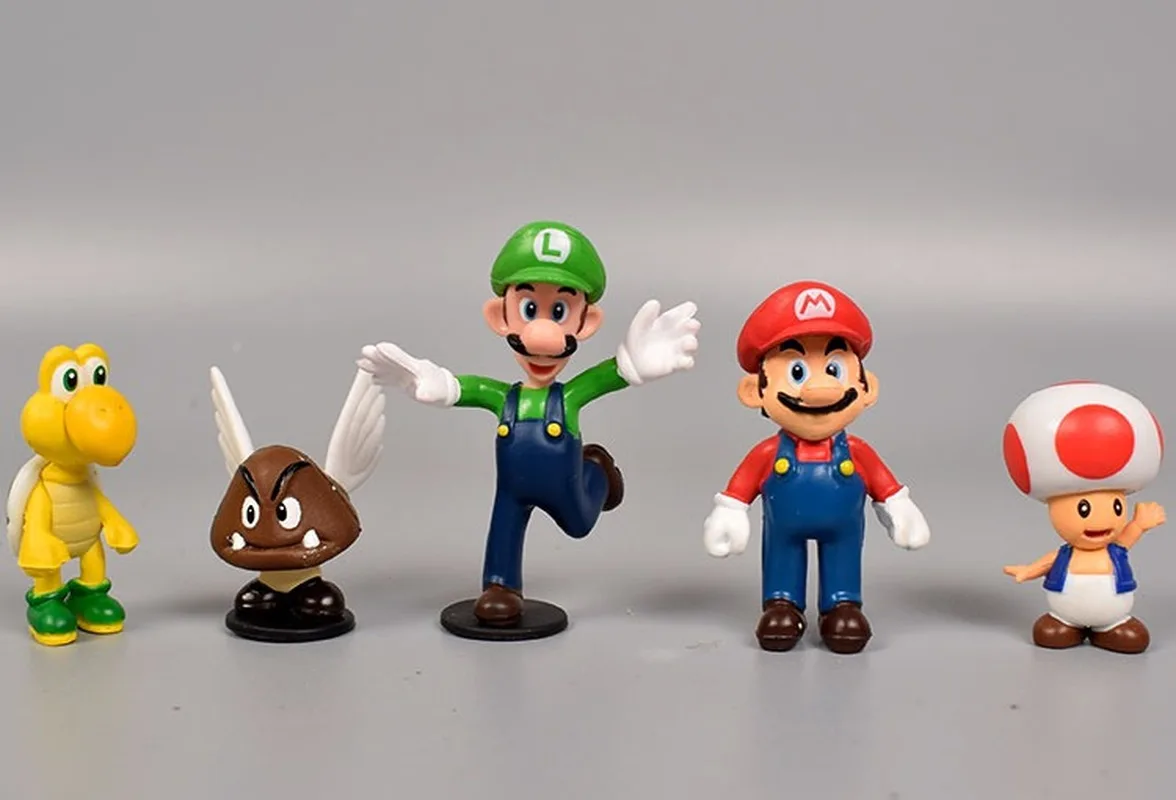 18pcs/set Super Mario Bros Figuras de Ação do Anime Modelo Boneca Luigi, Yoshi, Bowser PVC Coleção de Enfeites de Brinquedos para as Crianças Terno Presentes Imagem 3