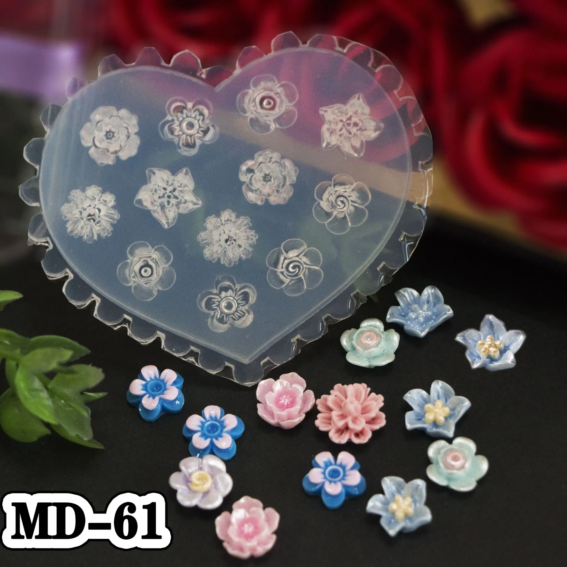 1pc Flor 3D Acrílico Unhas Molde Rosa Decorações de Unhas DIY Design de Silicone Manicure Molde da Arte do Prego Imagem 5