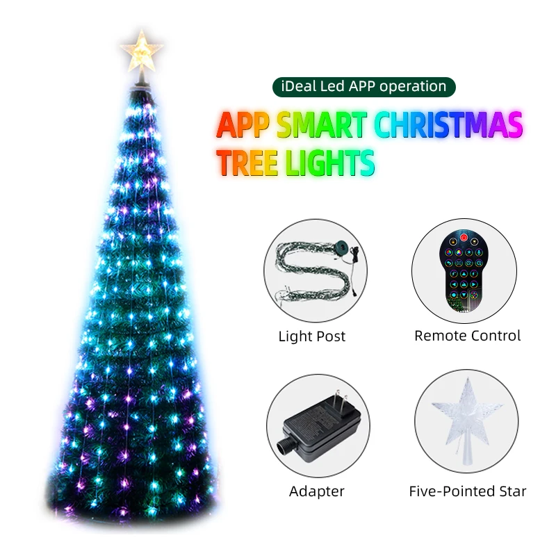 2.1 M App de Controle de Natal de LED Luz da Árvore de DIY RGB Bluetooth Luz Mágica Seqüência de Animação de Controlo de Voz e de Tuya Decoração de Natal Imagem 4