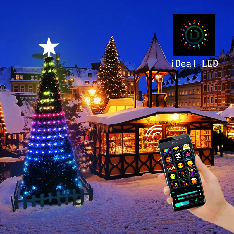 2.1 M App de Controle de Natal de LED Luz da Árvore de DIY RGB Bluetooth Luz Mágica Seqüência de Animação de Controlo de Voz e de Tuya Decoração de Natal Imagem 5