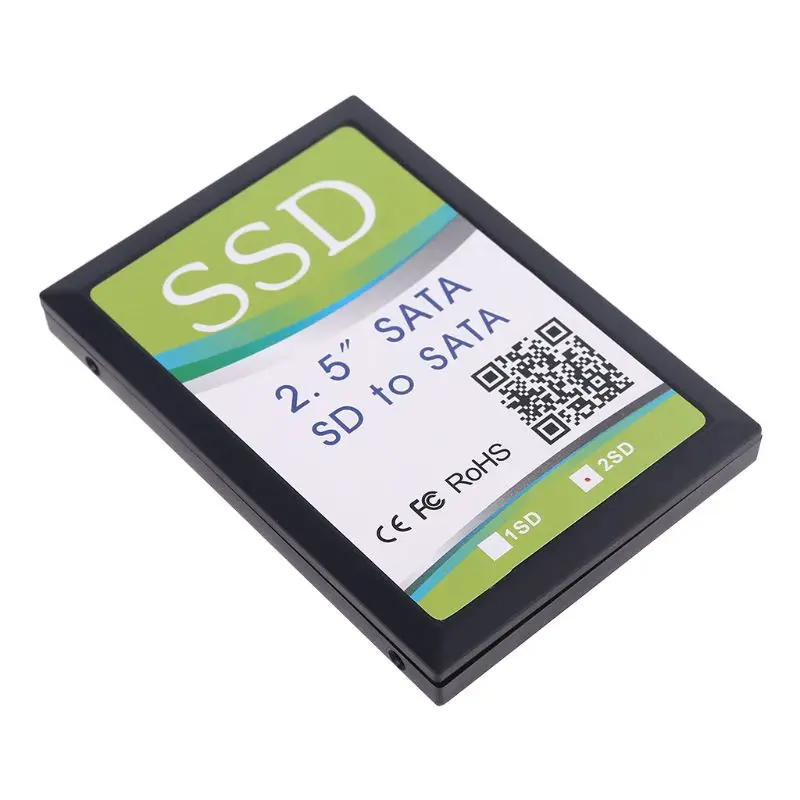 2 Porta Dupla SD SDHC MMC RAID SATA para Conversor Adaptador com Gabinete de Caso para Qualquer Capacidade do Cartão SD Imagem 1
