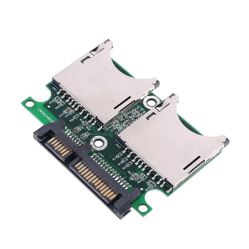 2 Porta Dupla SD SDHC MMC RAID SATA para Conversor Adaptador com Gabinete de Caso para Qualquer Capacidade do Cartão SD Imagem 3