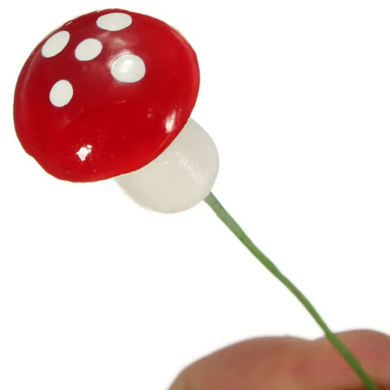 20 PCS/monte Mini Cogumelo Vermelho Ornamento de Jardim em Miniatura Vasos de Plantas de Fadas DIY Casa de bonecas Imagem 4