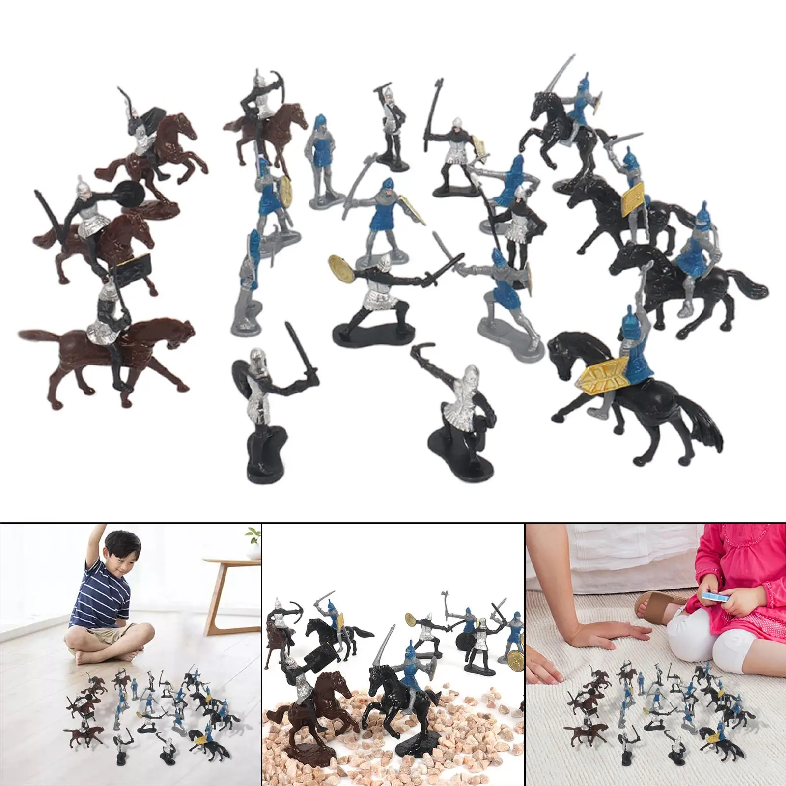 20 Peças Medievais de Cavaleiros Guerreiros Soldados Modelo de Brinquedo Brinquedos para Meninos Imagem 3