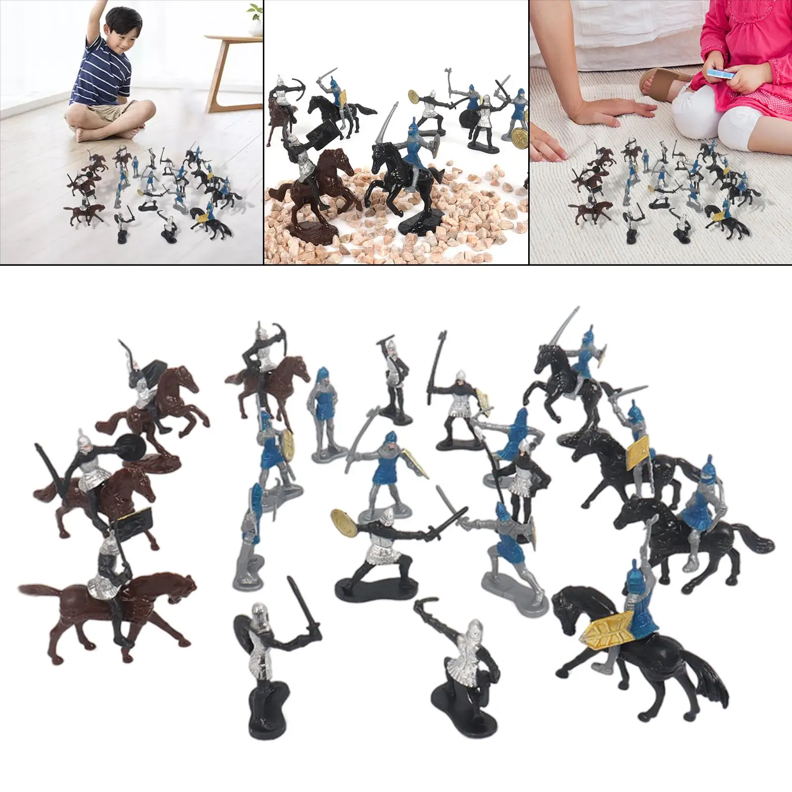20 Peças Medievais de Cavaleiros Guerreiros Soldados Modelo de Brinquedo Brinquedos para Meninos Imagem 4