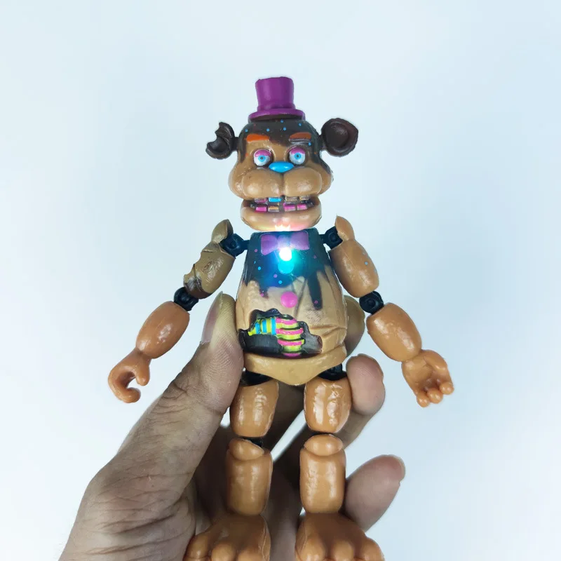 2021 Jogo FNAF Brinquedos Bonnie Foxy Fazbear Urso Figura de Ação Bonecas Cinco Noite de Brinquedo com Luz Presente de Natal Para Crianças Imagem 2