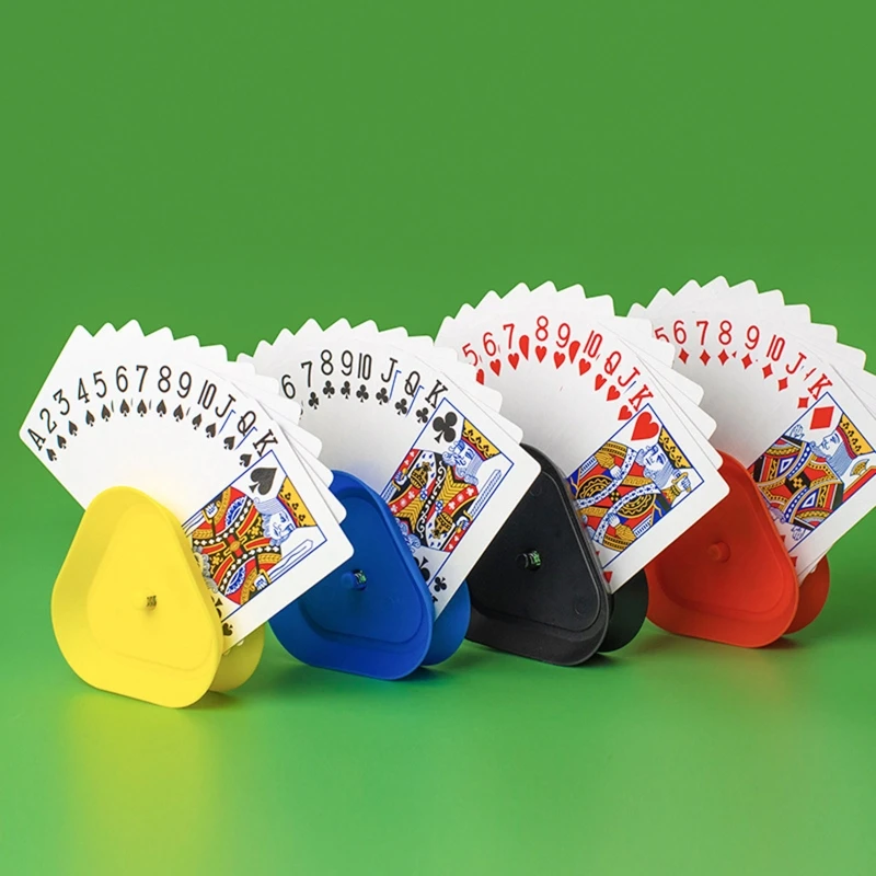 2021 Novo 4pcs/conjunto Mãos-Livres a Jogar Titular do Cartão de Tabuleiro de Jogo de Poker Assento Preguiça de Poker de Base Imagem 1