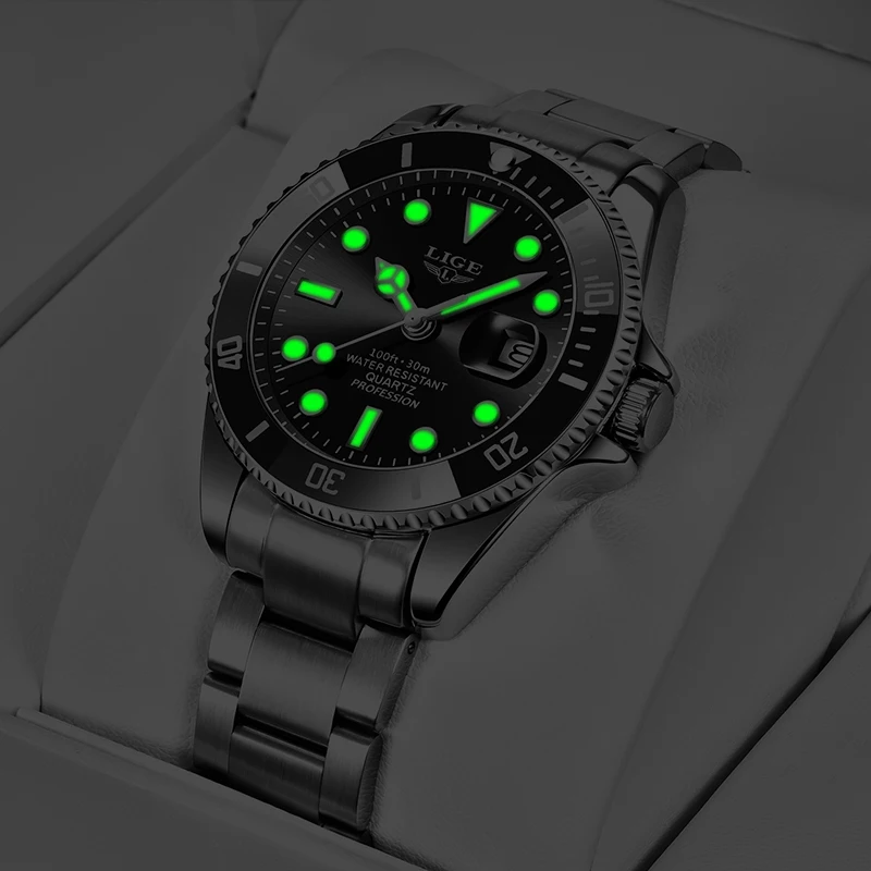 2022 LIGE de melhor Marca de Luxo Sport Relógios Mens Quartzo relógio de Pulso Relógio de forma Homens 30ATM Impermeável Data de Relógio Relógio Masculino Imagem 2