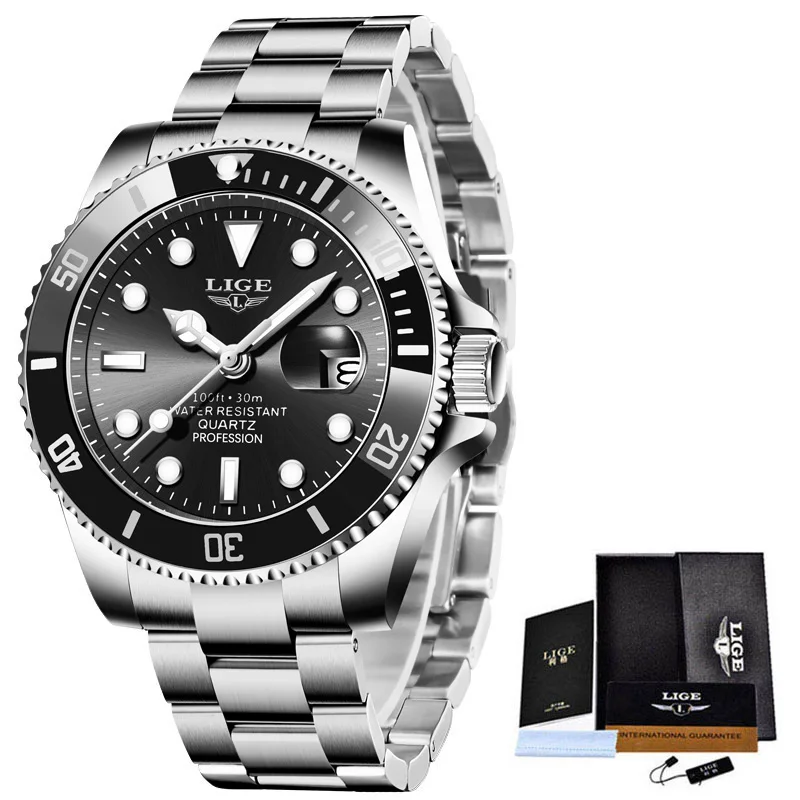 2022 LIGE de melhor Marca de Luxo Sport Relógios Mens Quartzo relógio de Pulso Relógio de forma Homens 30ATM Impermeável Data de Relógio Relógio Masculino Imagem 5