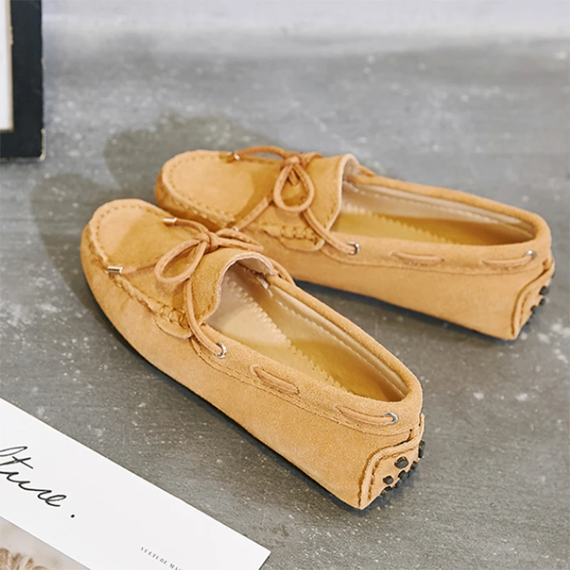 2022 Nova coleção Primavera / Verão as Mulheres Sapatos Mocassins de Couro Genuíno Mulheres de Mini Tênis Casual, Mocassins de Deslizamento Na Condução Sapatos Plus size Imagem 4
