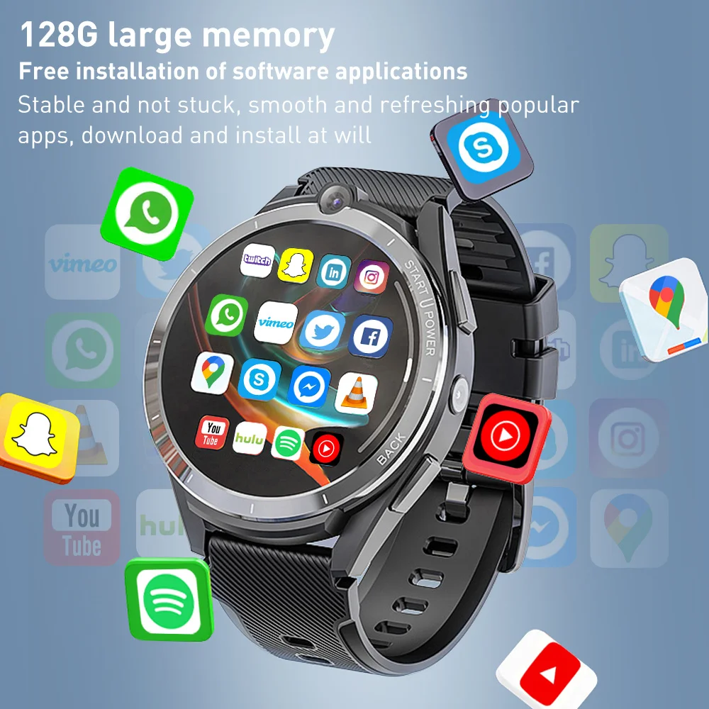 2022 Smart Watch Homens LEM16 6G de RAM de 128 gb ROM GPS Wifi Dual Câmeras de 900Mah Bateria Grande Smartwatch 11 Android frete Grátis Imagem 1