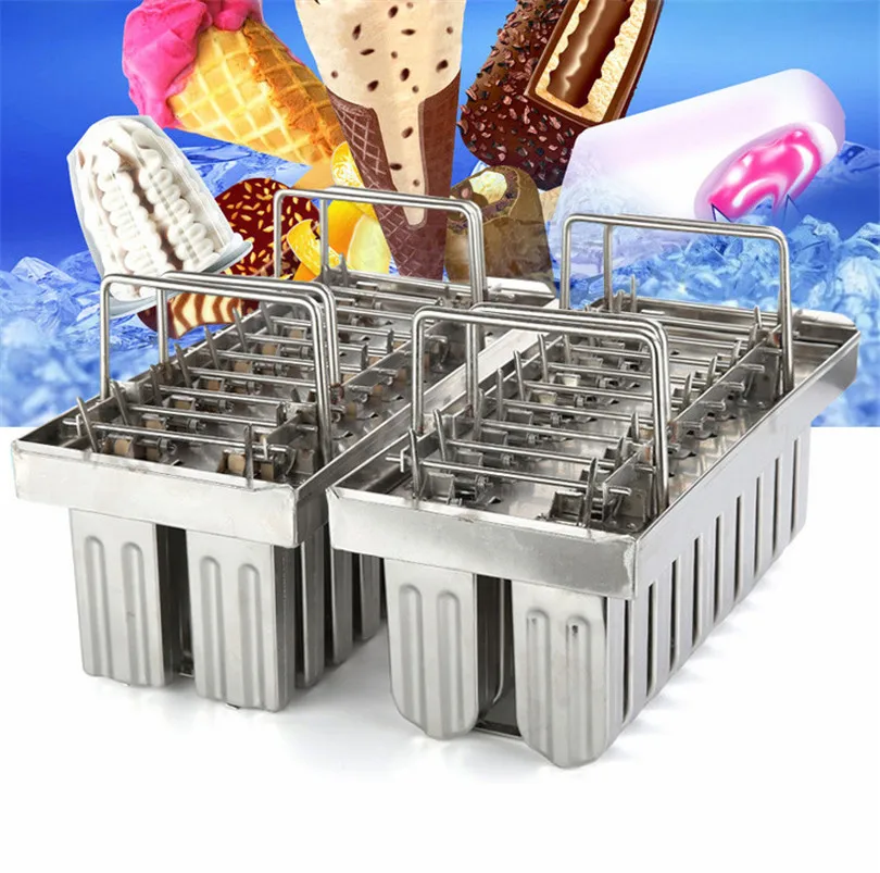20Cells/Lote de Aço Inoxidável picolés Molde de sorvete Picolé Titular Comercial DIY Gelado de Ferramentas Imagem 3