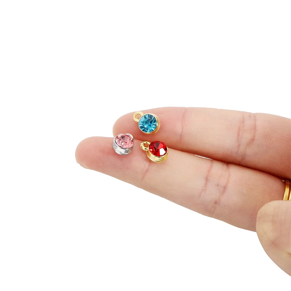 20Pcs/Monte Birthstone Encantos de Cristal Colorido para DIY Colar Pulseira Brinco Pingente de Chaveiro Jeweley Fazer Acessórios Imagem 5