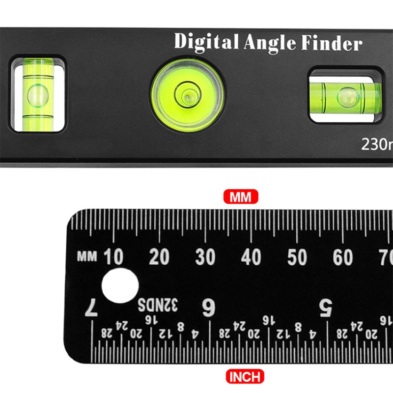 230mm 4in1 digital transferidor de ângulo de régua de nível do espírito universal de nível régua de madeira eletrônico goniometer transferidor de ângulo Imagem 3