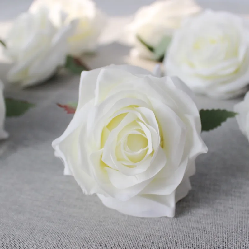 24Pcs Artificial Decorativa Rosa Chefes de Alta Qualidade Flores Simulação DIY de Seda Flor de Cabeça para o Casamento, Festa de Casa, Decoração Imagem 3