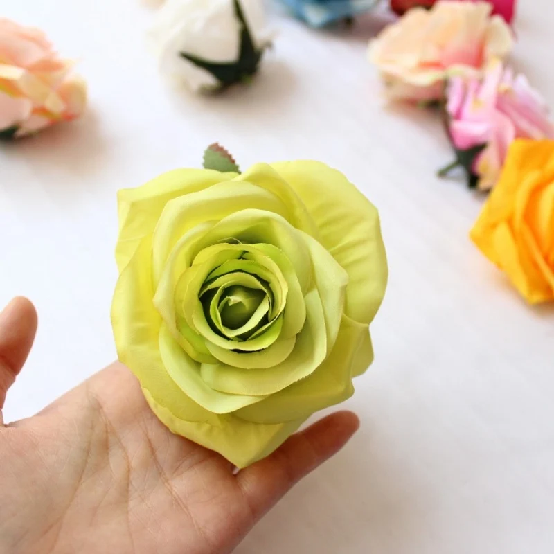 24Pcs Artificial Decorativa Rosa Chefes de Alta Qualidade Flores Simulação DIY de Seda Flor de Cabeça para o Casamento, Festa de Casa, Decoração Imagem 5