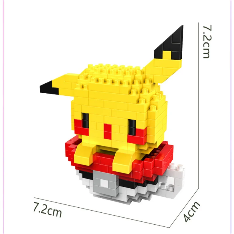 283pcs+ Pokemon Figura Copa do Micro Blocos de Construção Pikachu Evee Blastoise Bulbasaur Jigglypuff Diamante Tijolo Figrues de Brinquedos Para as Crianças Imagem 1