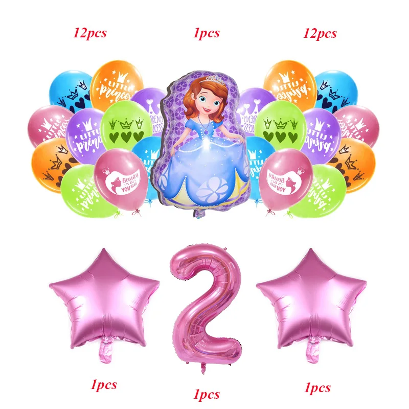 28pcs de Disney dos desenhos animados do Minnie Várias Cores, o Número da Folha de Balões de Látex Festa de Aniversário, Decorações de Suprimentos Balões de Hélio, de Fornecimento de Imagem 2