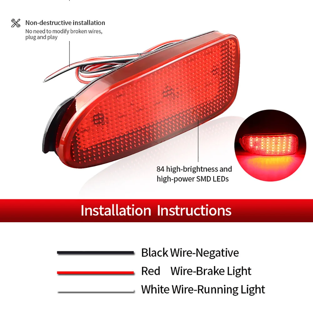 2Pcs LED Traseiro pára-choques Refletor de Luz Para a Toyota Previa Estima Tarago 30 40 Série Traseira Sinal de luz de Nevoeiro Imagem 3