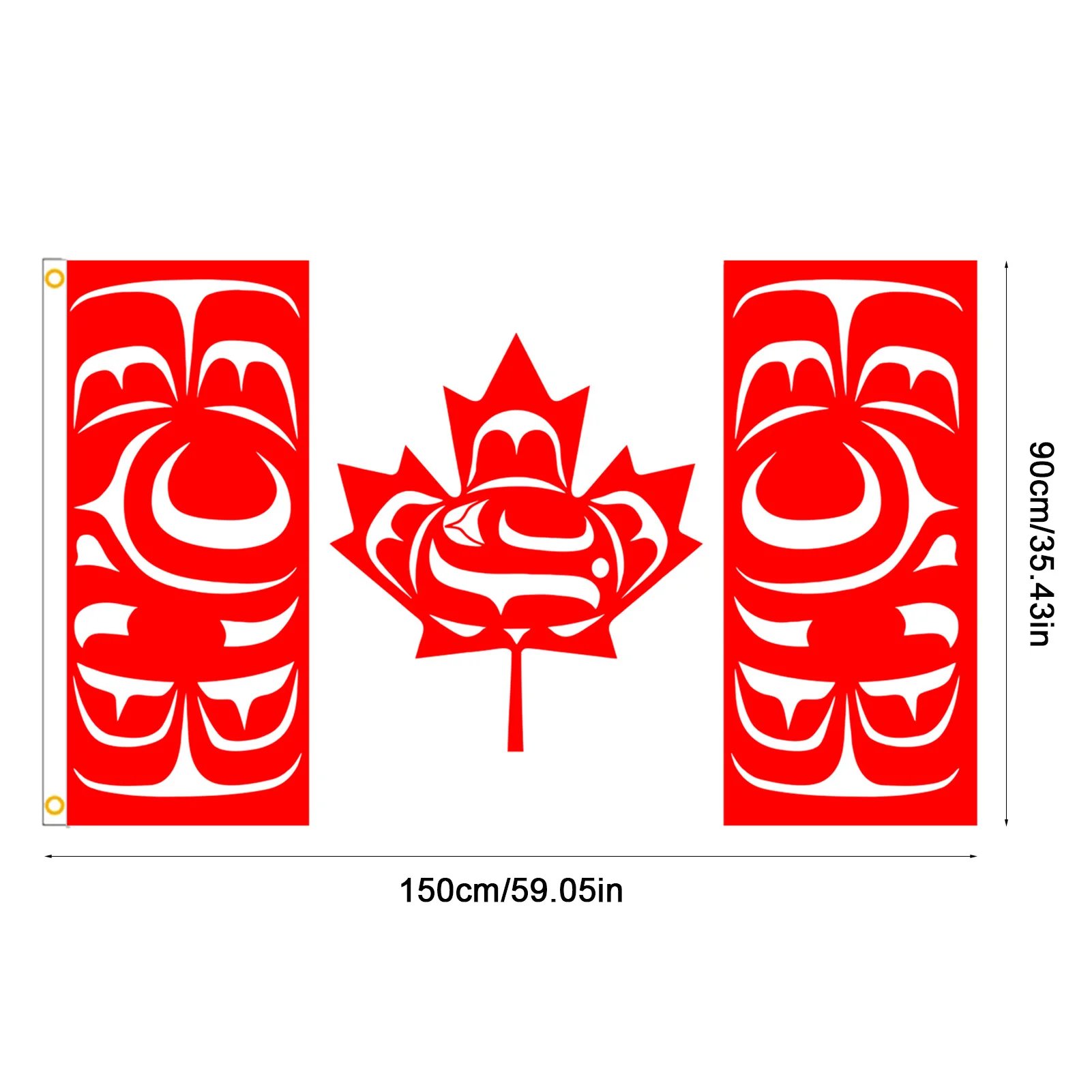 3 X 5 Pés Canadense Indígenas Bandeira Canadense Lembranças De Poliéster Grosso Nativo Canadense Bandeiras Com Ilhós De Latão Para Os Nativos Imagem 5