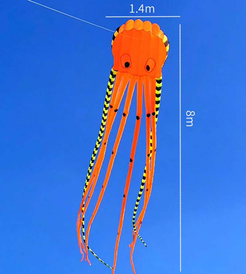 3D 8m Listrado Polvo Kite Grande Animal de Software Inflável Kite Adultos Kite Esportes ao ar livre Voando Ferramenta Anti-rasgo Brinquedos Imagem 1