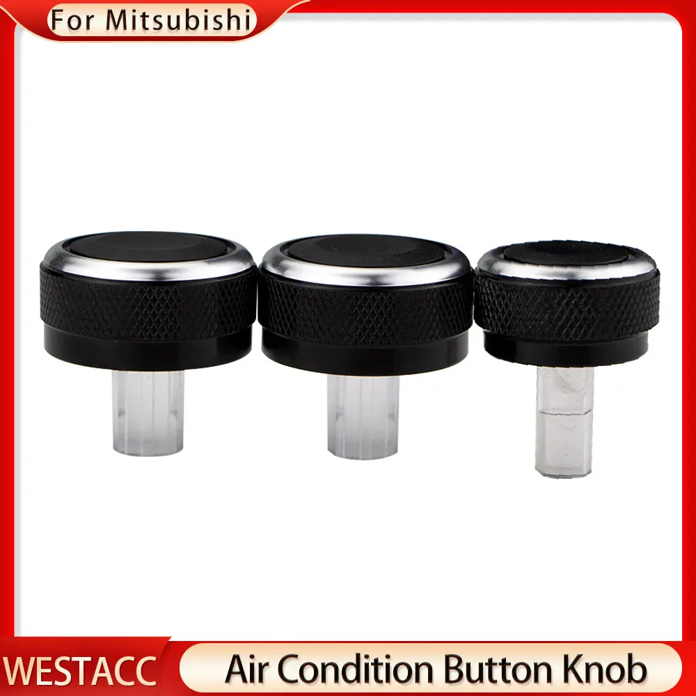 3Pcs/set Liga de Alumínio de Carro de Ar Condicionado AC Botão Interruptor do Aquecedor de Botão os Botões para Mitsubishi Triton 2006 - 2014 Acessórios Imagem 1