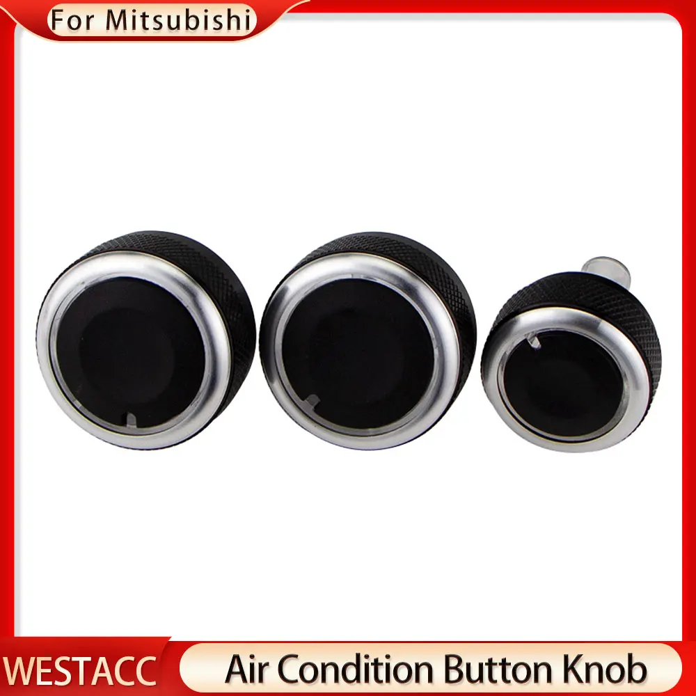 3Pcs/set Liga de Alumínio de Carro de Ar Condicionado AC Botão Interruptor do Aquecedor de Botão os Botões para Mitsubishi Triton 2006 - 2014 Acessórios Imagem 5