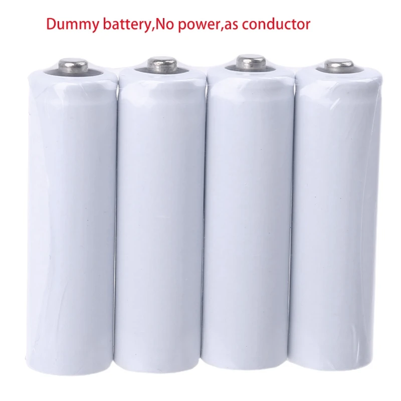 4Pcs Nenhum Poder AA 14500 LR6 Fictício Falso Bateria de Configuração do Shell de Marcador de posição do Cilindro Condutor para AA Battery Eliminator Imagem 4