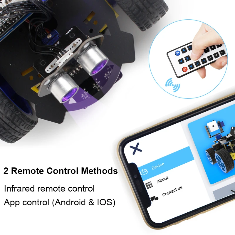 4WD Smart Carro Robô Kit Para Arduino UNO R3 DIY-TRONCO Projetos de Robótica para a Programação de Ensino +e-Manual Imagem 4