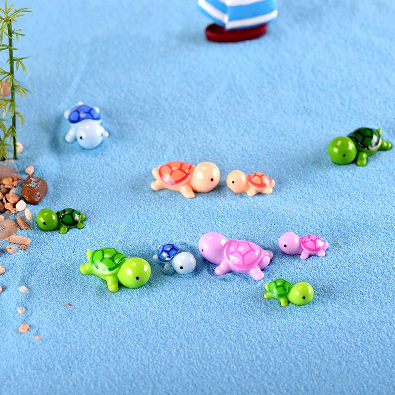 5Pcs Misto de Mini Tartaruga, Estatuetas, Micro Paisagem do Jardim de Musgo Ornamento de Fadas Casa de bonecas Bonsai Terrário Decoração de Casa Artesanato Imagem 5