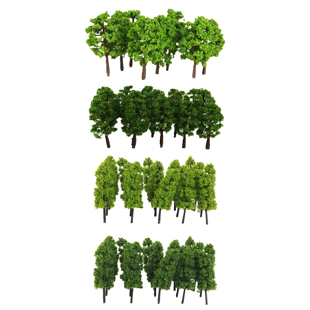 60x Modelo Plástico da Árvore de Trem Ferrovia Parque Paisagem Layout 1/150 Escala Imagem 4