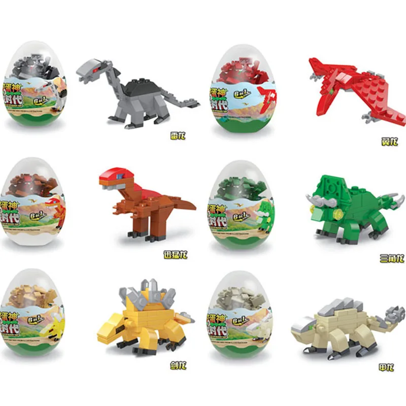 6pcs de Páscoa Ovos de Dinossauro Montessori Blocos de Construção 6 em 1 a Transformar Ovos de Dinossauros de Brinquedos para Crianças de Dinossauro Blocos de Meninos Imagem 4