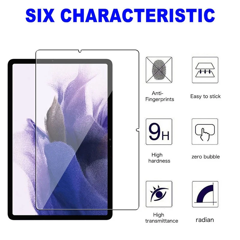 9H Vidro Temperado Para Samsung Tab S7 FE /Lite 2021 12.4 polegadas Tablet Protetor de Tela Flim Para Samsung SM-T730 SM-T736B T735 T736 Imagem 1